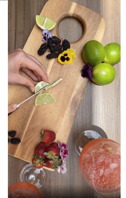 frosé com vinho rosé